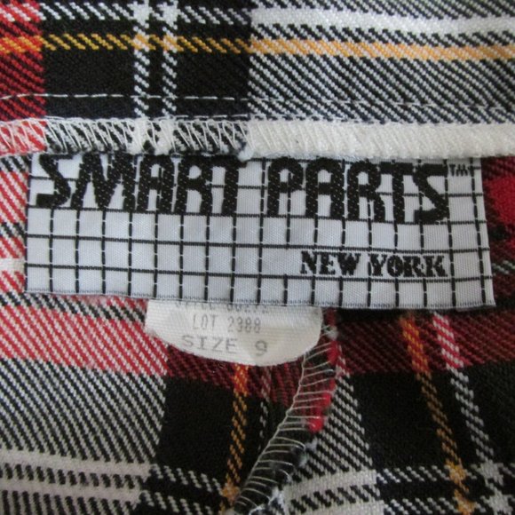 SMART PARTS WOMEN'S JUNIOR'S SIZE 9 SKORTS RED BLACK PLAID SKIRT USA MADE - Picture 4 of 6